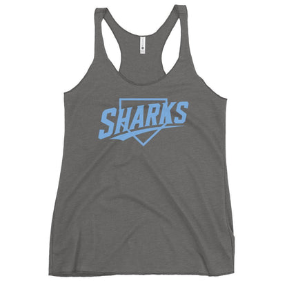 Performance | Thin Racerback Tank Top | The Sharks Baseball Team | Crest Logo