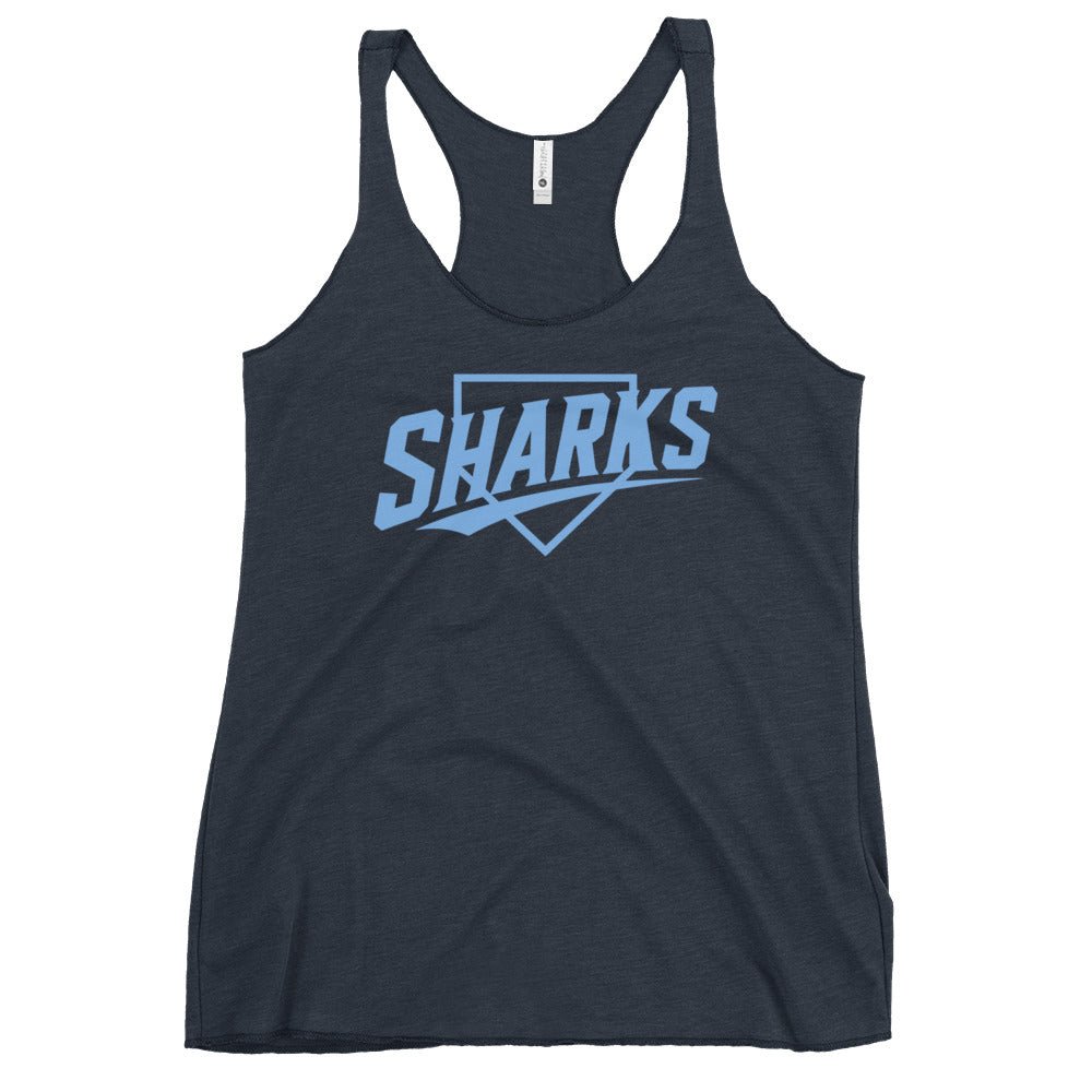 Performance | Thin Racerback Tank Top | The Sharks Baseball Team | Crest Logo