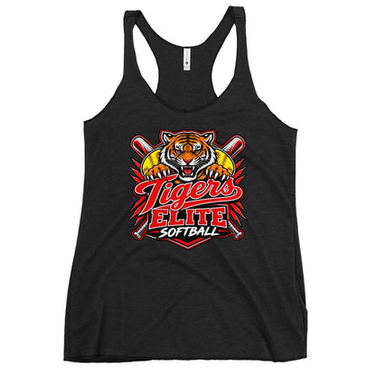 Performance | Thin Racerback Tank Top | Tigers Elite Softball | Emblem Logo