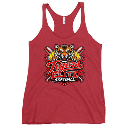 Performance | Thin Racerback Tank Top | Tigers Elite Softball | Emblem Logo