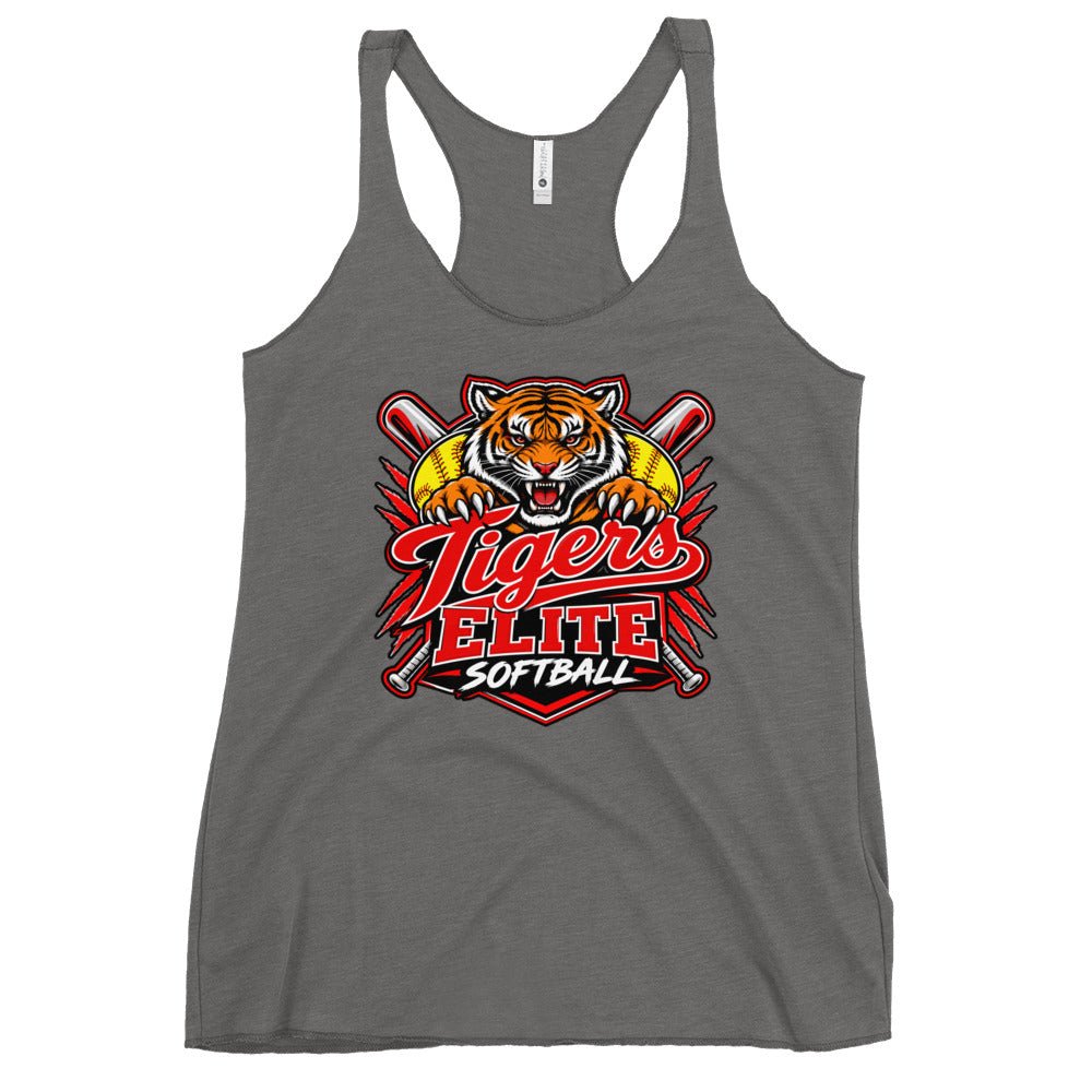 Performance | Thin Racerback Tank Top | Tigers Elite Softball | Emblem Logo