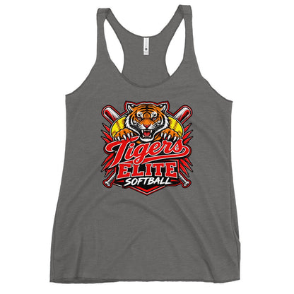 Performance | Thin Racerback Tank Top | Tigers Elite Softball | Emblem Logo