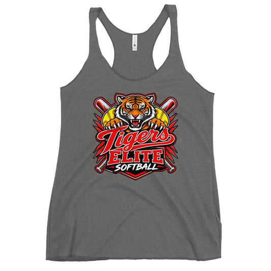 Performance | Thin Racerback Tank Top | Tigers Elite Softball | Emblem Logo