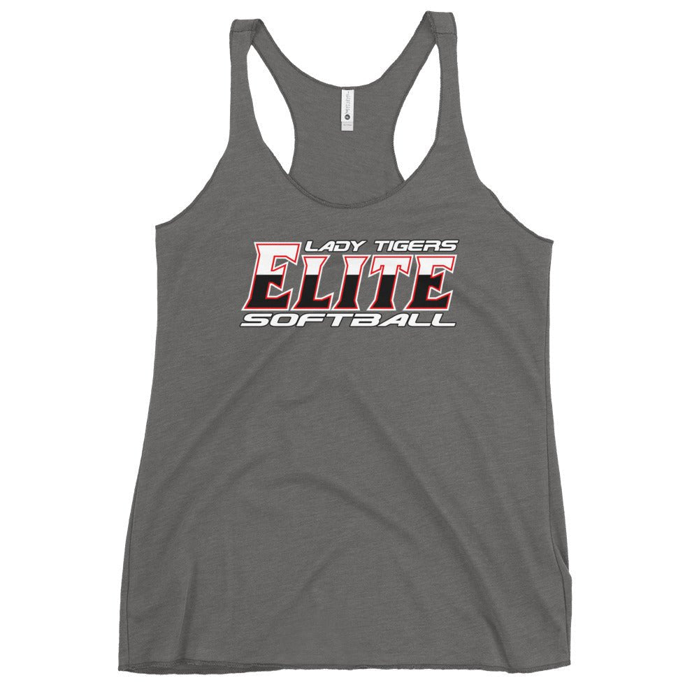 Performance | Thin Racerback Tank Top | Tigers Elite Softball | Modern Script Logo