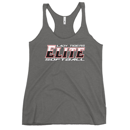 Performance | Thin Racerback Tank Top | Tigers Elite Softball | Modern Script Logo