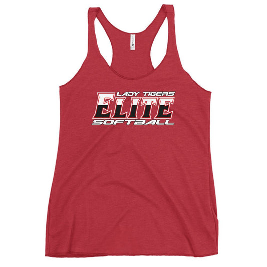 Performance | Thin Racerback Tank Top | Tigers Elite Softball | Modern Script Logo