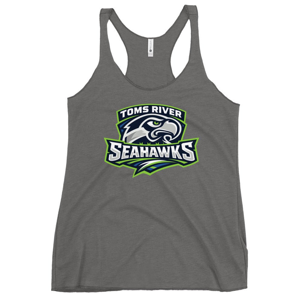 Performance | Thin Racerback Tank Top | Toms River Seahawks | Mascot Script Logo