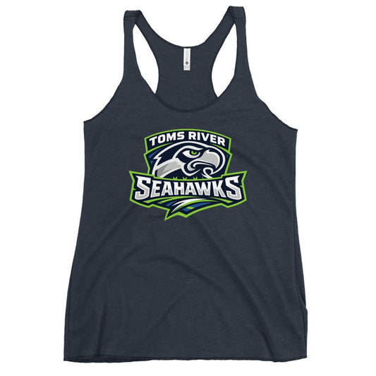 Performance | Thin Racerback Tank Top | Toms River Seahawks | Mascot Script Logo