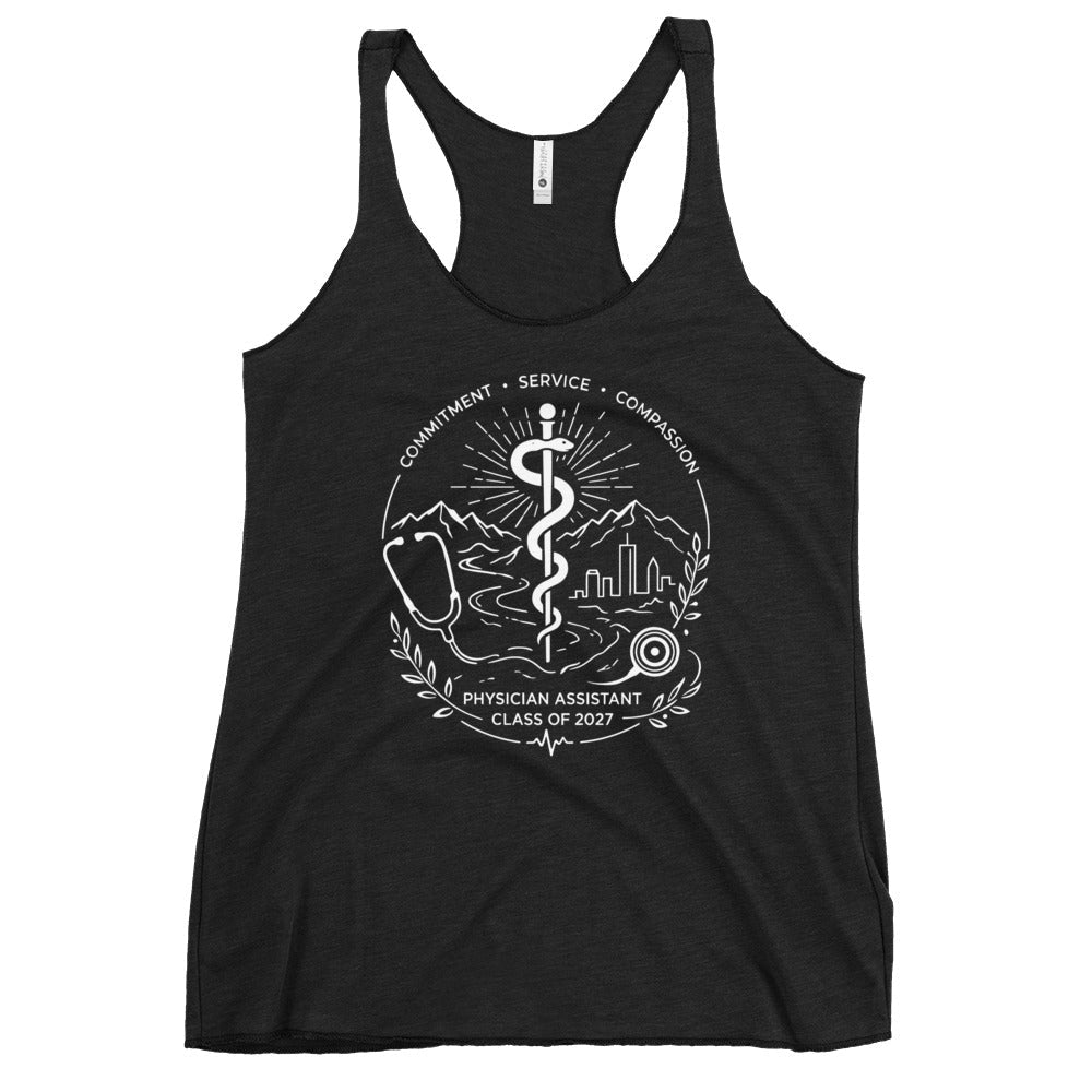 Performance | Thin Racerback Tank Top | Trine PA program | Crest Logo