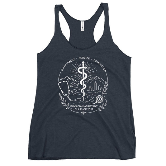 Performance | Thin Racerback Tank Top | Trine PA program | Crest Logo