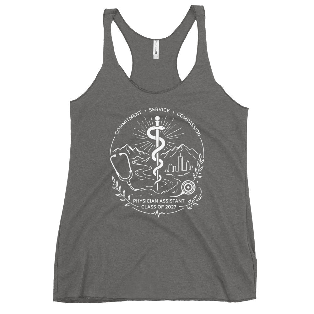 Performance | Thin Racerback Tank Top | Trine PA program | Crest Logo