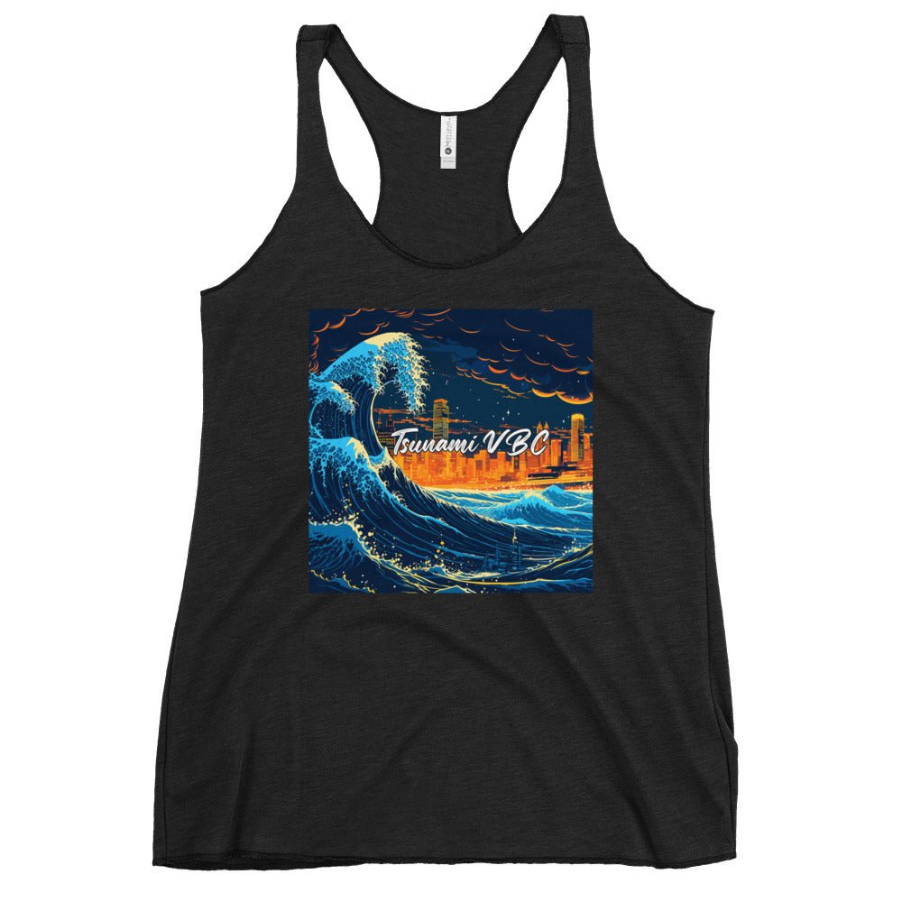 Performance | Thin Racerback Tank Top | Tsunami Volleyball Club | Glow Tide Athletics Logo