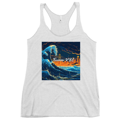 Performance | Thin Racerback Tank Top | Tsunami Volleyball Club | Glow Tide Athletics Logo