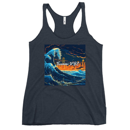 Performance | Thin Racerback Tank Top | Tsunami Volleyball Club | Glow Tide Athletics Logo