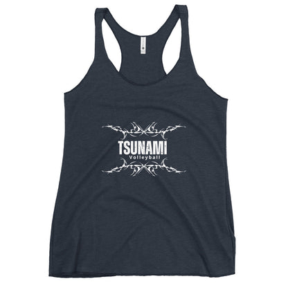 Performance | Thin Racerback Tank Top | Tsunami Volleyball Club | Modern Script Logo