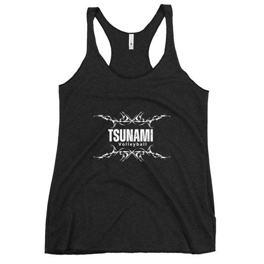 Performance | Thin Racerback Tank Top | Tsunami Volleyball Club | Modern Script Logo