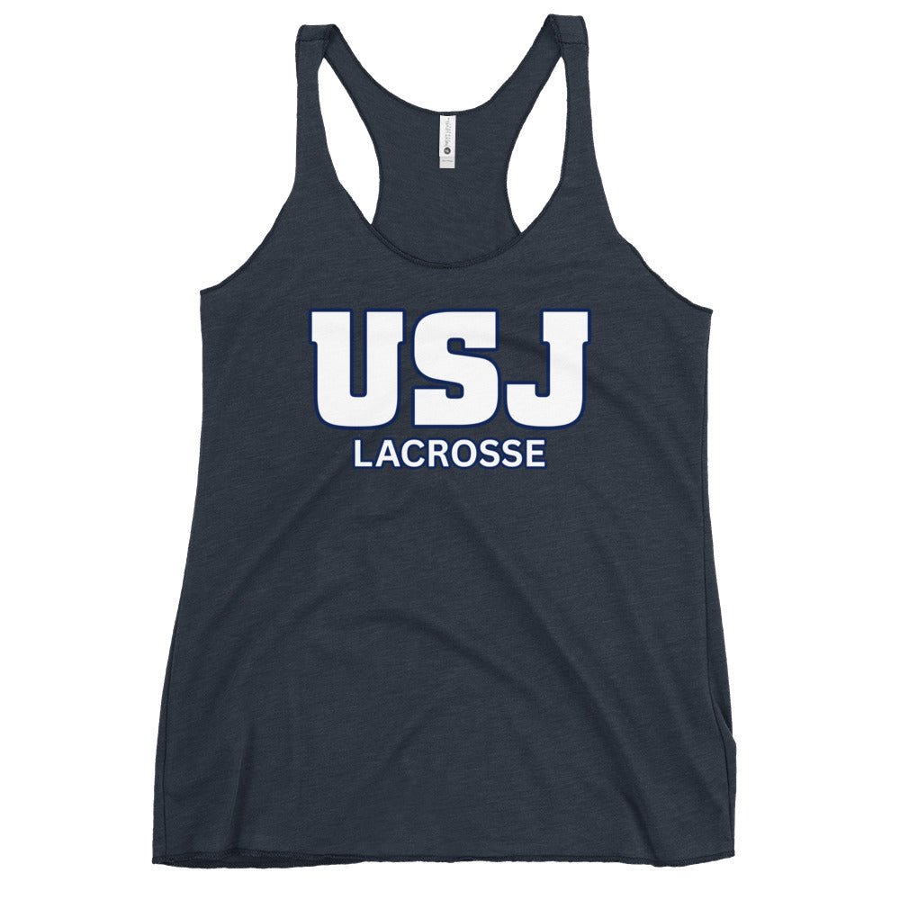 Performance | Thin Racerback Tank Top | USJ women’s lacrosse | Modern Script Logo
