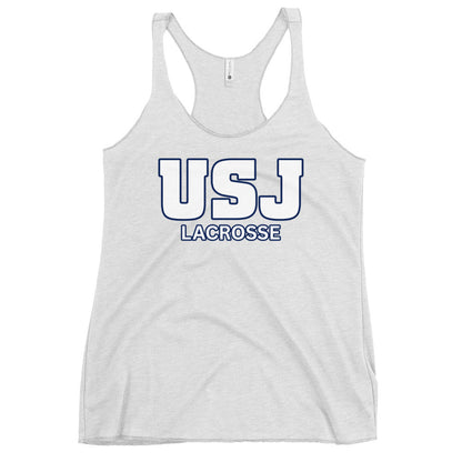 Performance | Thin Racerback Tank Top | USJ women’s lacrosse | Modern Script Logo