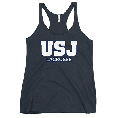 Performance | Thin Racerback Tank Top | USJ women’s lacrosse | Modern Script Logo