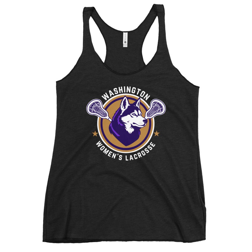 Performance | Thin Racerback Tank Top | UW Women's Club Lacrosse | Badge Logo
