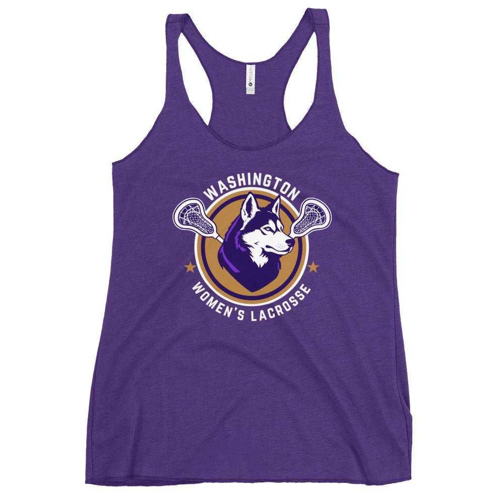 Performance | Thin Racerback Tank Top | UW Women's Club Lacrosse | Badge Logo