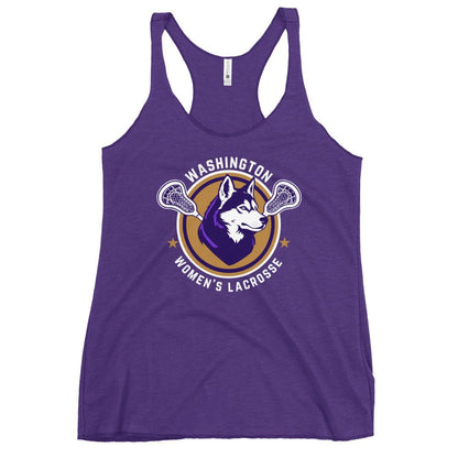 Performance | Thin Racerback Tank Top | UW Women's Club Lacrosse | Badge Logo