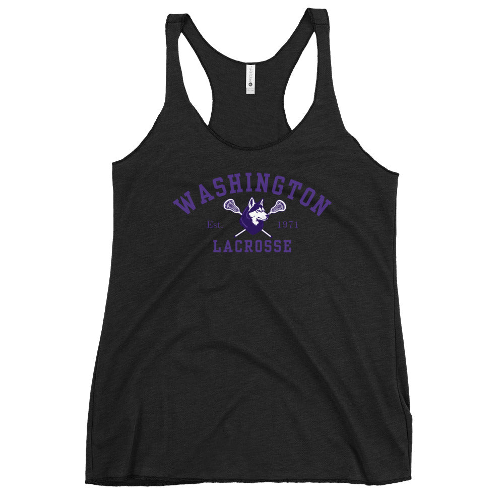 Performance | Thin Racerback Tank Top | UW Women's Club Lacrosse | Washington Lacrosse Logo