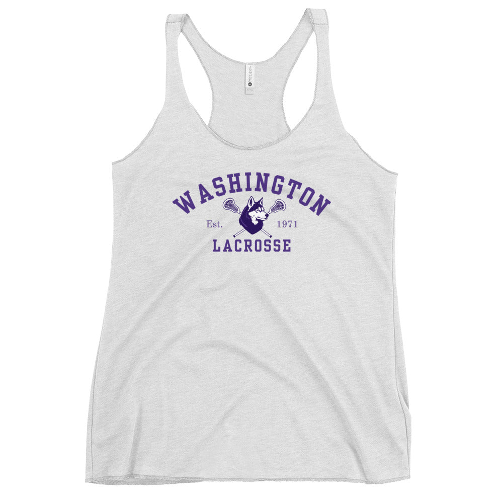 Performance | Thin Racerback Tank Top | UW Women's Club Lacrosse | Washington Lacrosse Logo