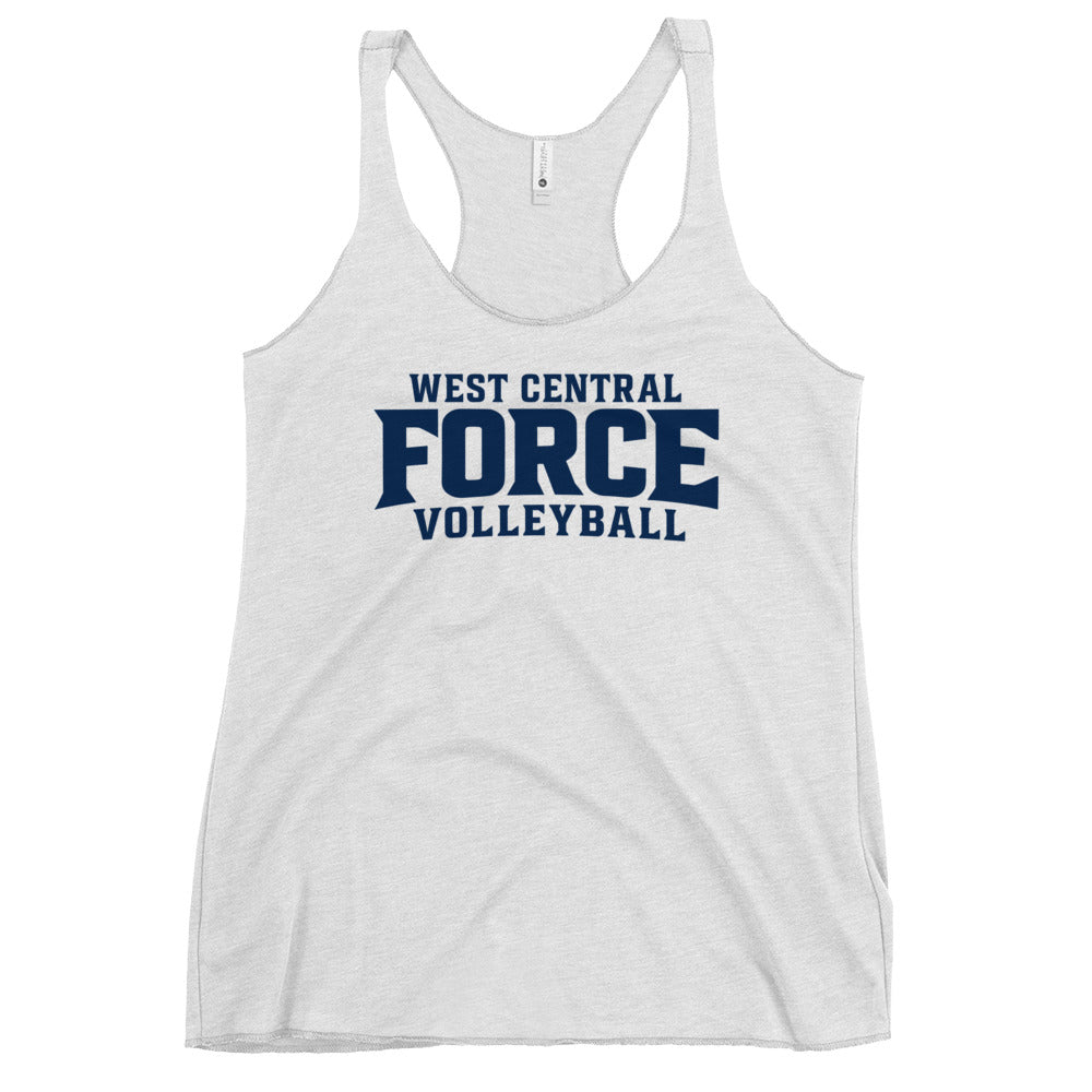 Performance | Thin Racerback Tank Top | West Central Force Volleyball | Blue Logo