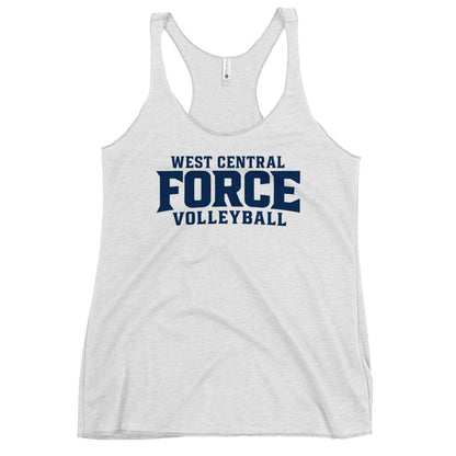 Performance | Thin Racerback Tank Top | West Central Force Volleyball | Blue Logo