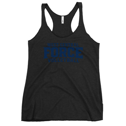Performance | Thin Racerback Tank Top | West Central Force Volleyball | Blue Logo