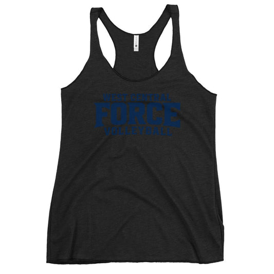 Performance | Thin Racerback Tank Top | West Central Force Volleyball | Blue Logo