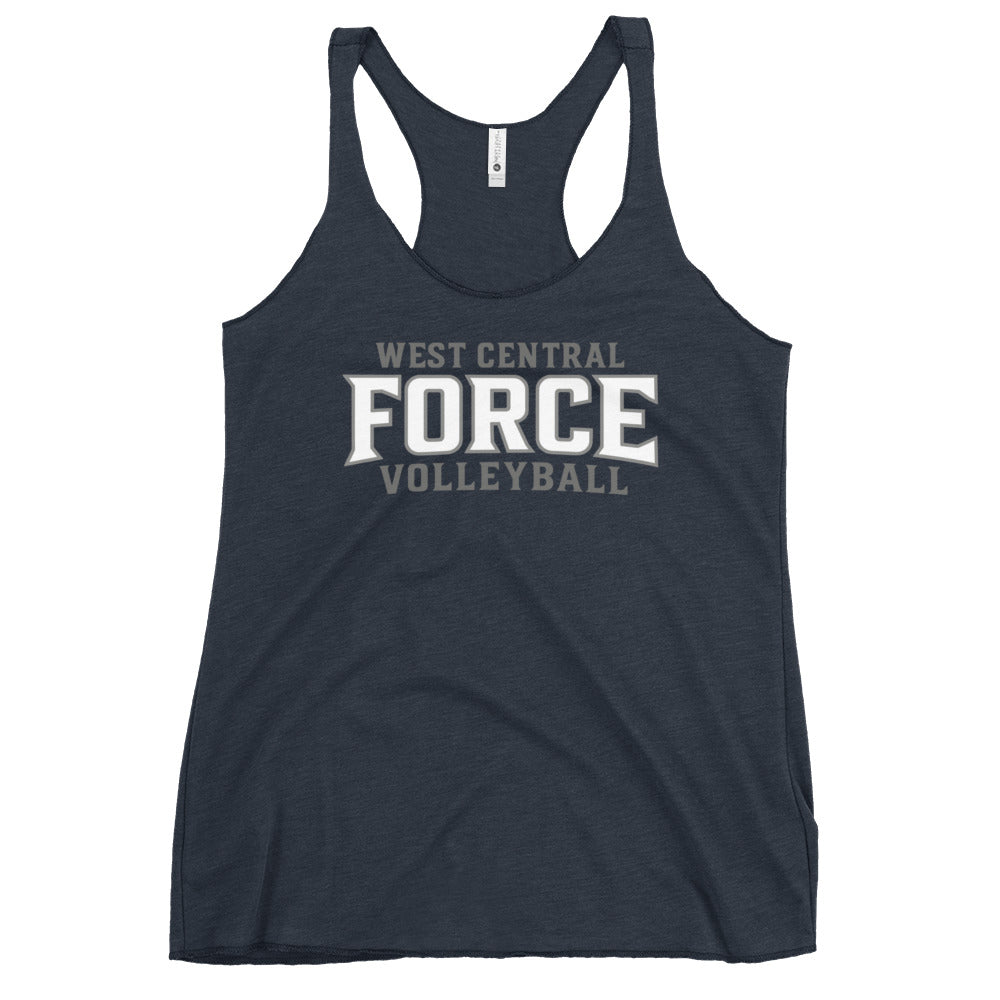 Performance | Thin Racerback Tank Top | West Central Force Volleyball | Grey Logo