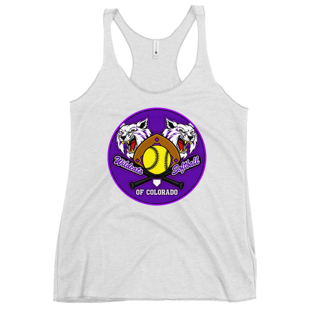 Performance | Thin Racerback Tank Top | Wildcats Softball | Badge Logo