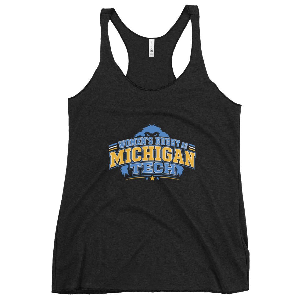 Performance | Thin Racerback Tank Top | Women’s Rugby at Michigan Tech | Varsity Crest Logo