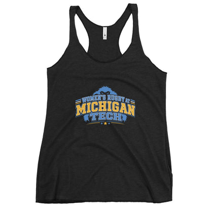 Performance | Thin Racerback Tank Top | Women’s Rugby at Michigan Tech | Varsity Crest Logo