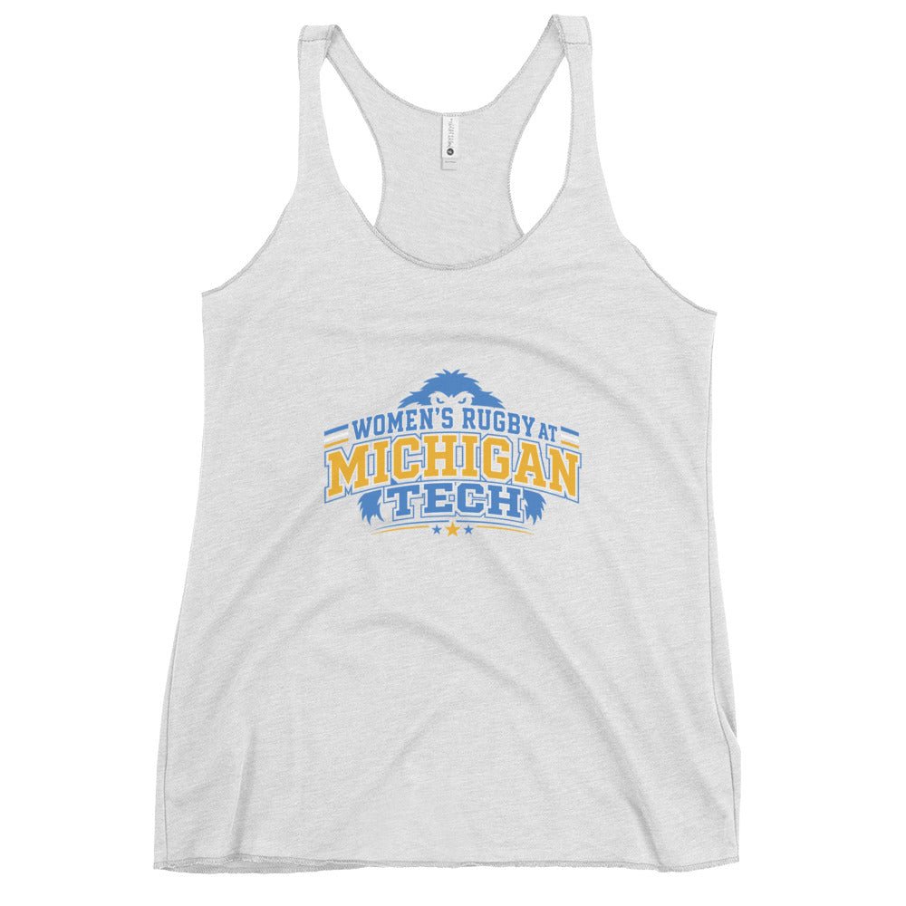 Performance | Thin Racerback Tank Top | Women’s Rugby at Michigan Tech | Varsity Crest Logo