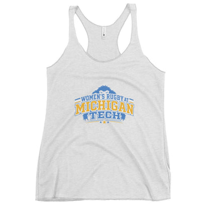 Performance | Thin Racerback Tank Top | Women’s Rugby at Michigan Tech | Varsity Crest Logo