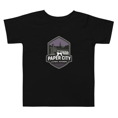 Performance | Toddler T-Shirt | Paper City Futbol Academy | Vanguard Shield Logo