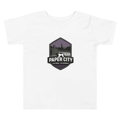 Performance | Toddler T-Shirt | Paper City Futbol Academy | Vanguard Shield Logo