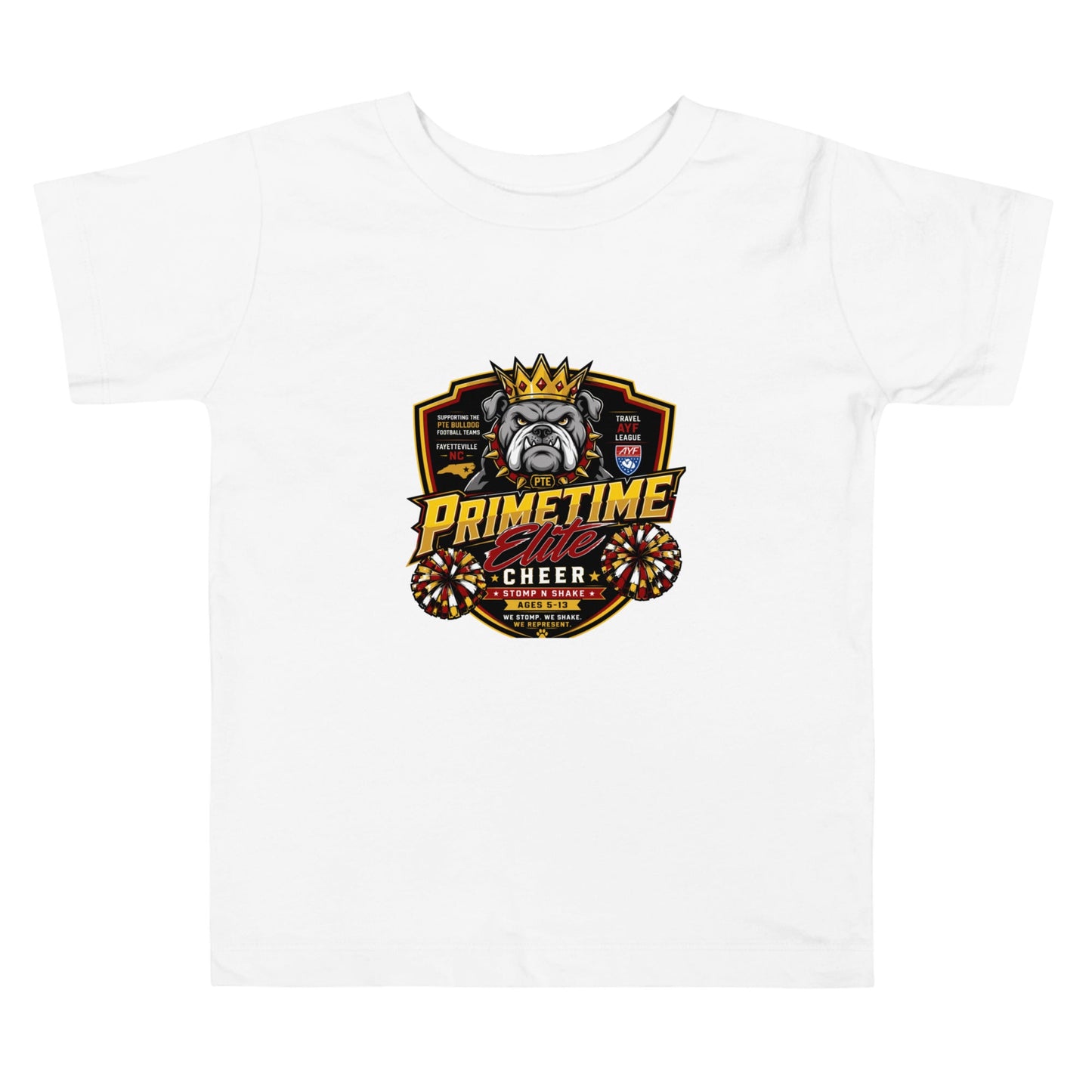 Performance | Toddler T-Shirt | PTE Bulldog Cheer | Shield Logo