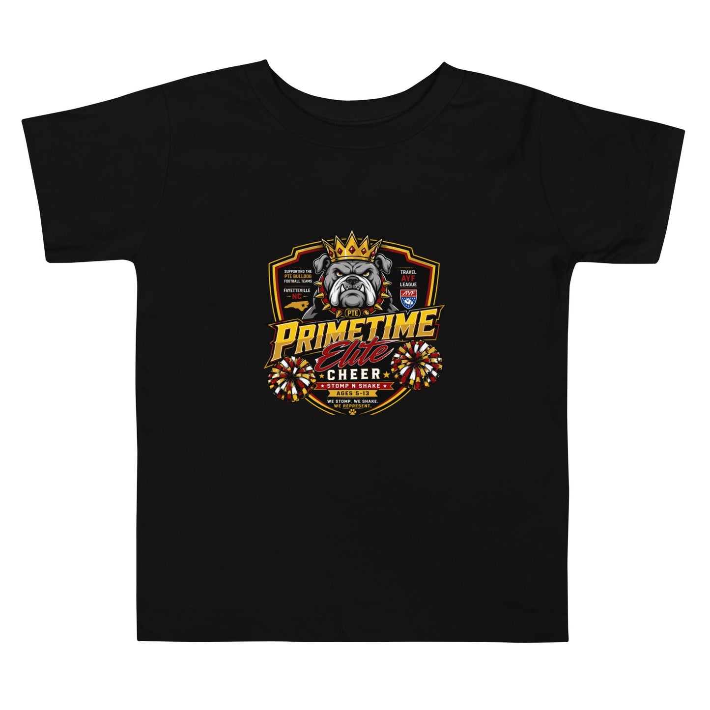 Performance | Toddler T-Shirt | PTE Bulldog Cheer | Shield Logo