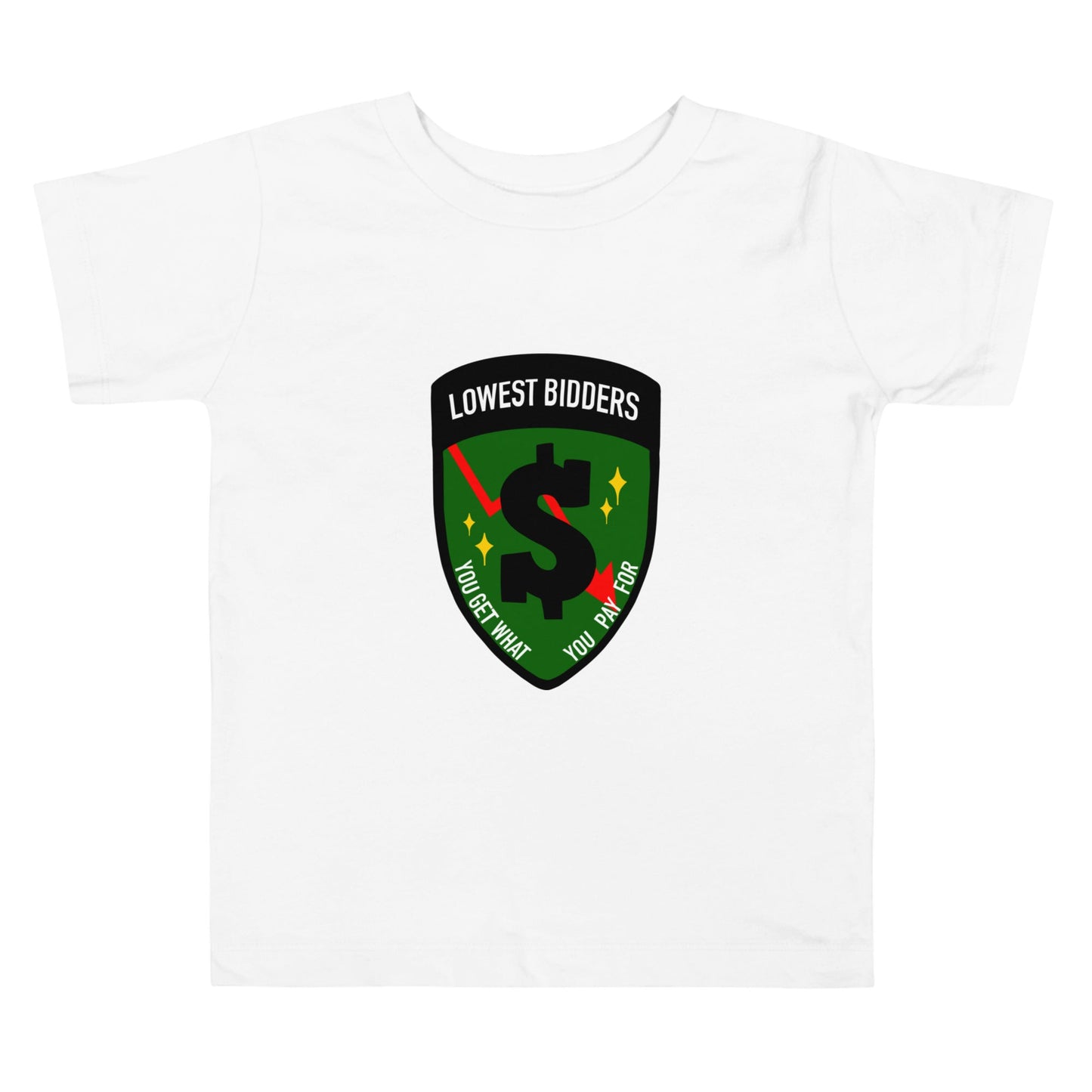 Performance | Toddler T-Shirt | The Lowest Bidders | Emblem Logo