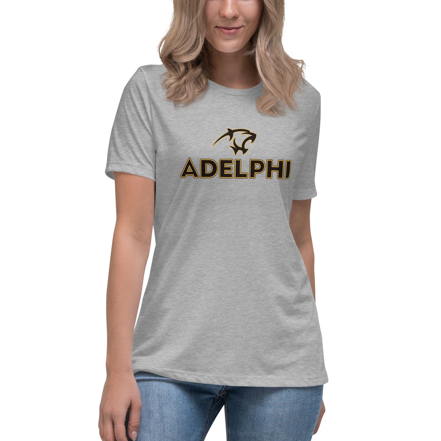 Performance | Women's Relaxed T Shirt | Adelphi Womens Soccer | Apex Panther Logo