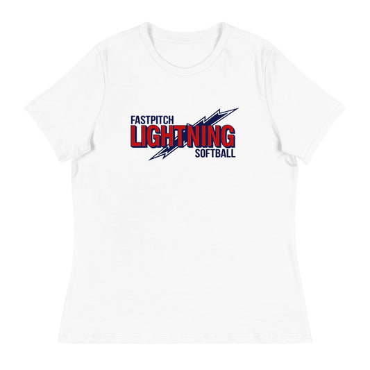 Performance | Women's Relaxed T Shirt | Amherst Lightning Softball | Lightning Logo