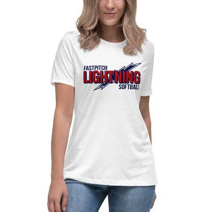 Performance | Women's Relaxed T Shirt | Amherst Lightning Softball | Lightning Logo
