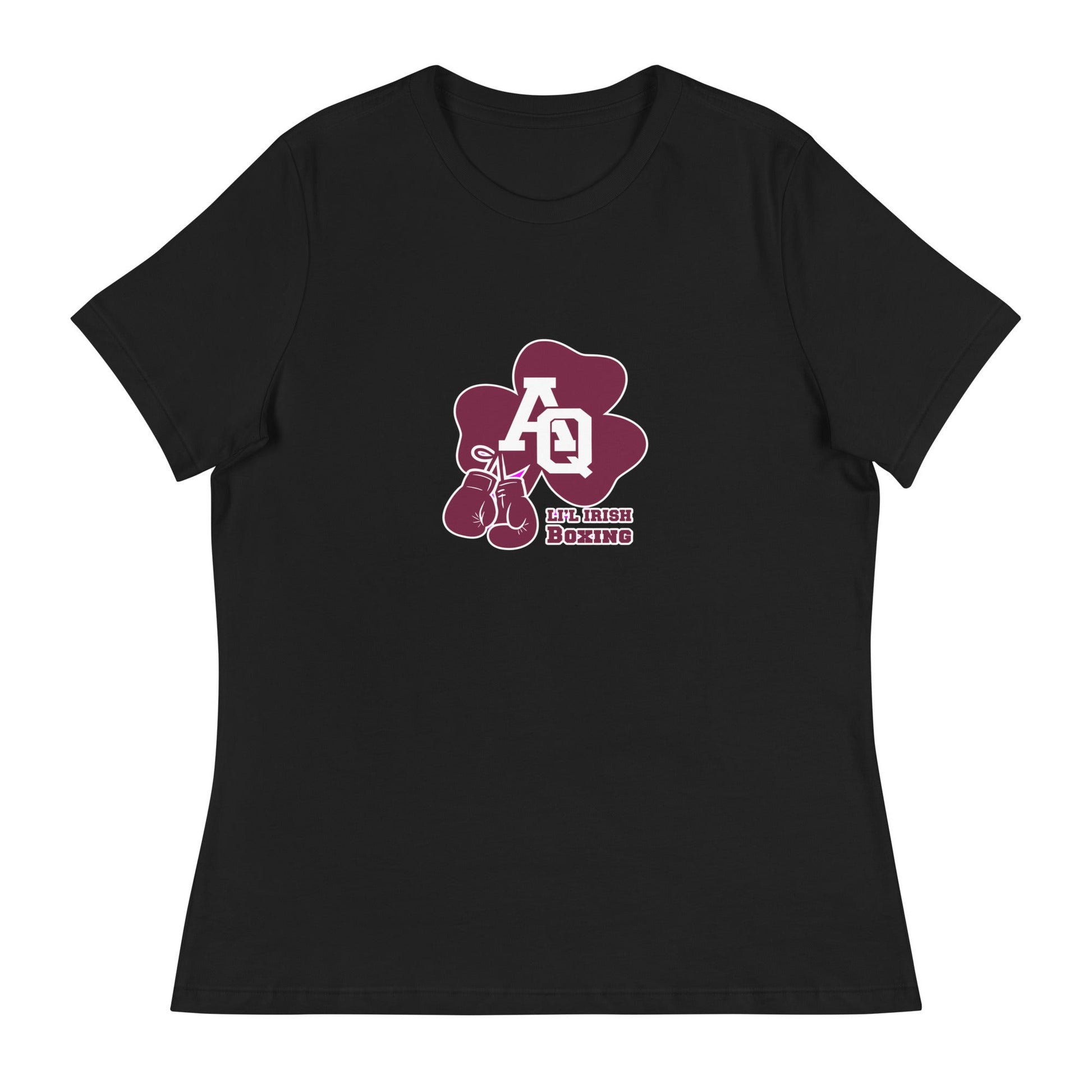 Performance | Women's Relaxed T Shirt | Aquinas Li’l Irish Boxing | AQ Shamrock Logo