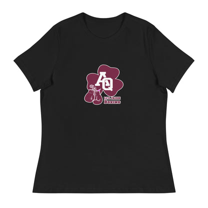 Performance | Women's Relaxed T Shirt | Aquinas Li’l Irish Boxing | AQ Shamrock Logo