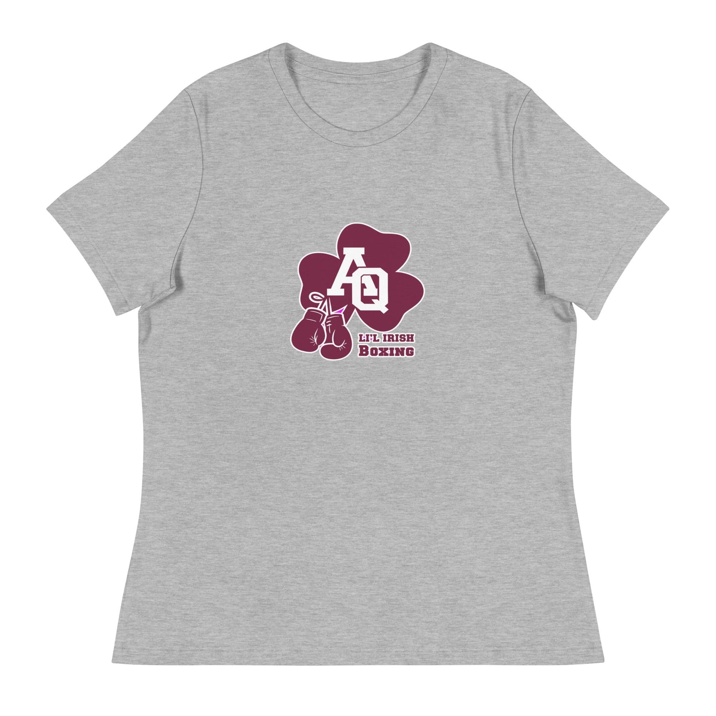 Performance | Women's Relaxed T Shirt | Aquinas Li’l Irish Boxing | AQ Shamrock Logo