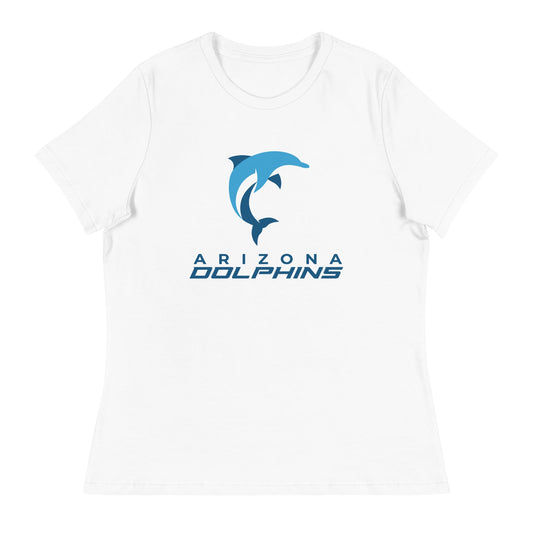 Performance | Women's Relaxed T Shirt | Arizona Dolphins Swim Team | Wave Athletic Logo